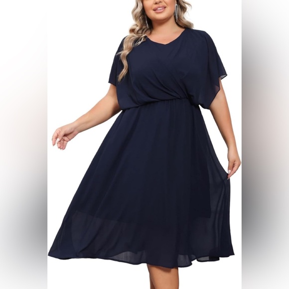 Two-Piece Set: Cape V-Neck Knit Top + Full Skirt